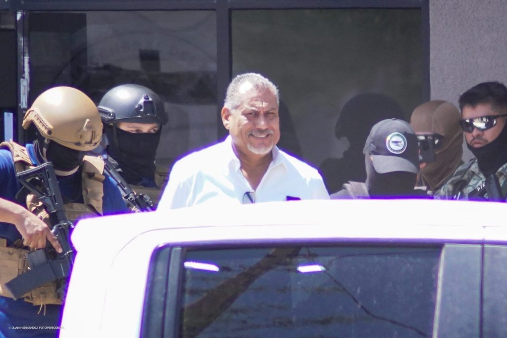 Pedro "N", exdirector de Seguridad Publica de Mexicali tras ser detenido este martes.