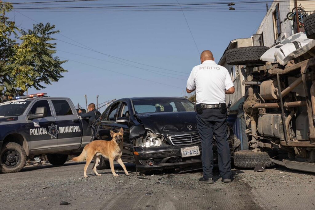 Accidente vial en la colonia El Pípila.